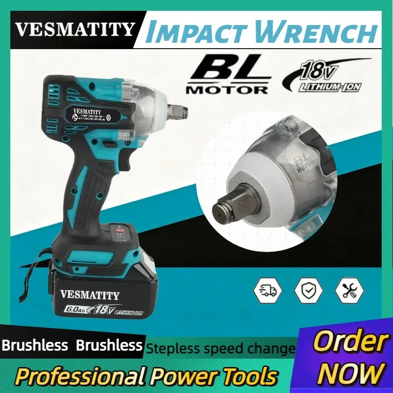 Makita Drill Dtw300 - Destornillador eléctrico inalámbrico DTW300, llave de