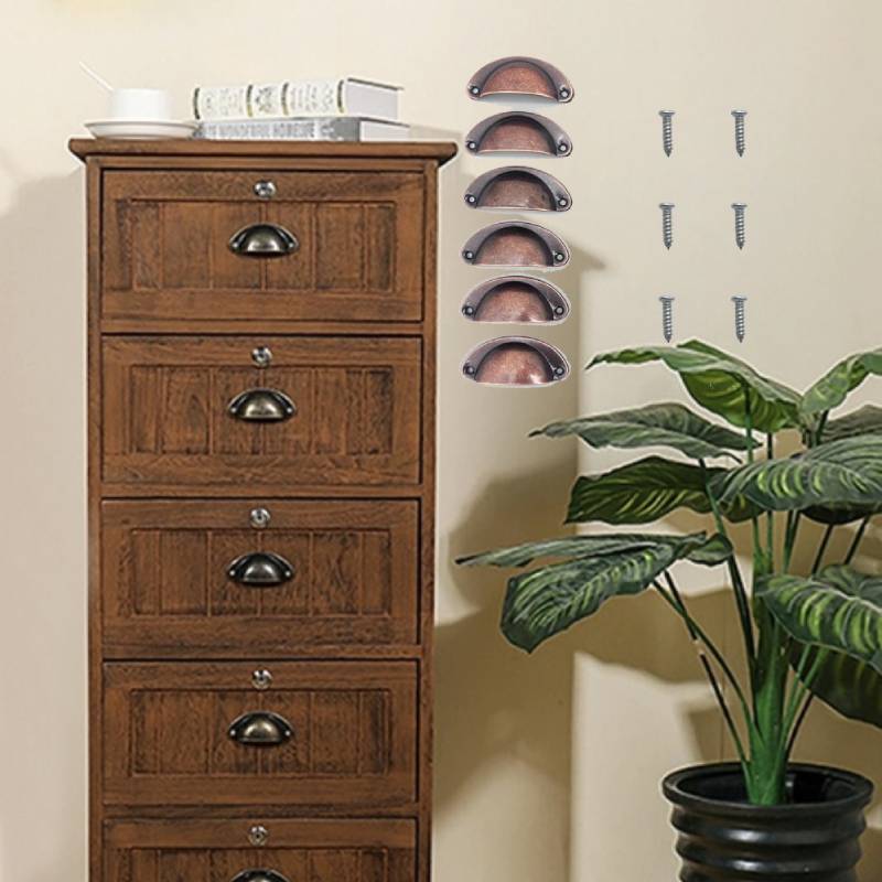 Furniture Hardware Items - 6 tiradores metálicos, pomos de cajón