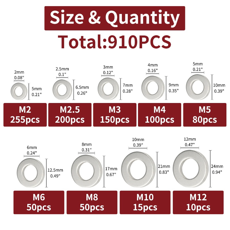 Kit de surtido de arandelas pl - Furniture Hardware Replacement Parts reseña y precio